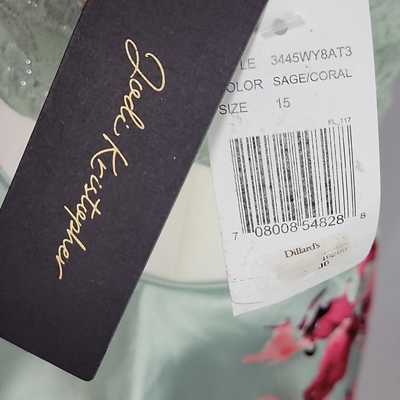 Jodi Kristopher 2 piece off the shoulder Floral Prom dress 15 - Picture 8 of 13